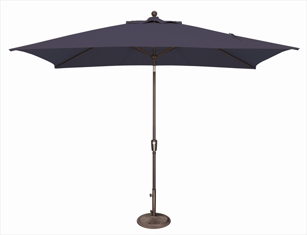 Alaina Modern Classic Navy Blue Sunbrella Bronze Aluminum Outdoor Umbrella
