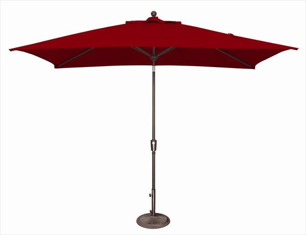 6 x 10 ft. Rectangle Push Button Tilt Market Umbrella  Really Red
