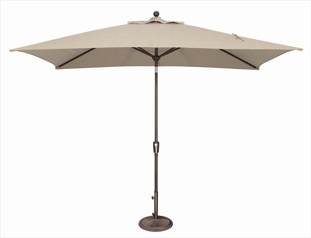 6 x 10 ft. Rectangle Push Button Tilt Market Umbrella Beige
