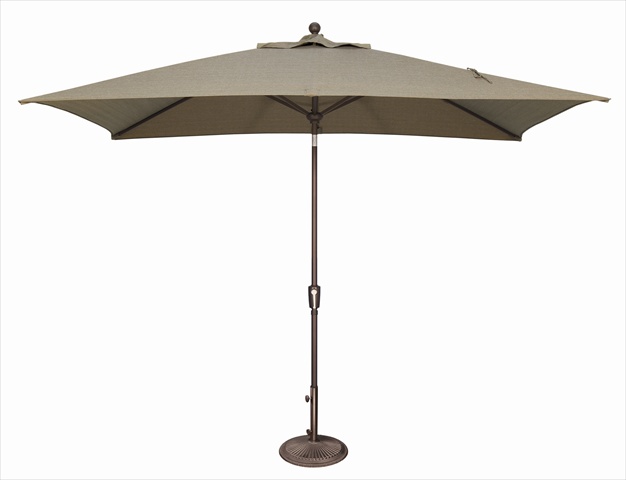 6 x 10 ft. Rectangle Push Button Tilt Market Umbrella  Taupe