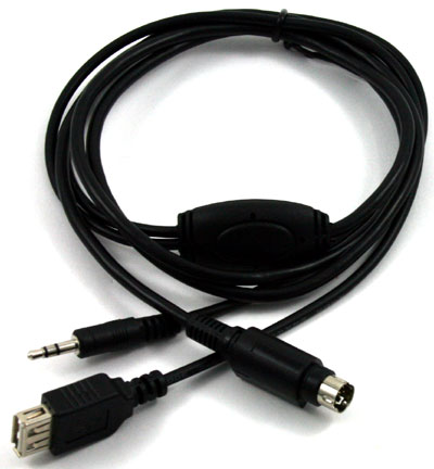 Aux-In 3.5 mm. Audio And 5V USB Charging Cable - 5 ft.