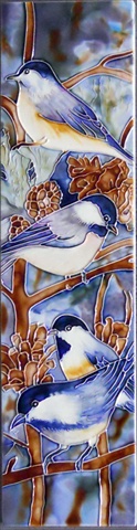MD-082 4 x 16 in. Chickadee Ceramic Art Tile