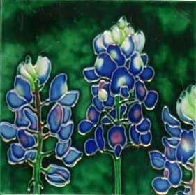 Picture of Continental Art Center SD-011 4 x 4 in. Blue Bunny Ceramic Art Tile
