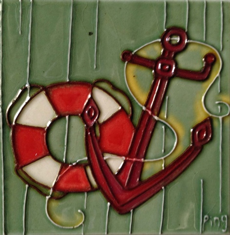 SD-033 4 x 4 in. Anchor Ceramic Art Tile