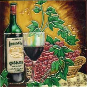 4 x 4 in. Dark Wine Set No.3 Ceramic Art Tile
