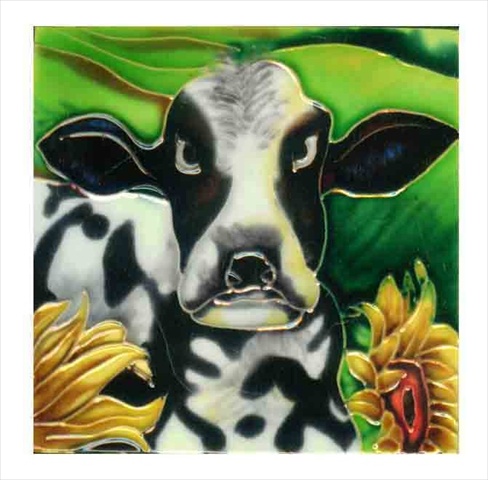 SD-079 4 x 4 in. Cow Ceramic Art Tile