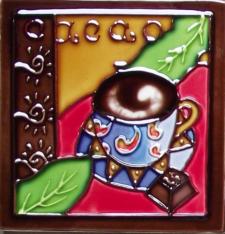 SD-103 4 x 4 in. Dark Coffee Set No.1 Ceramic Art Tile