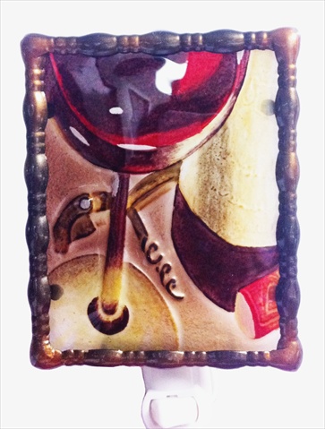 NL9502 Hand Painted Glass Night Light - Wine Glass