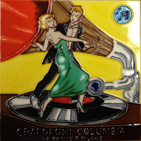 Picture of Continental Art Center BD-0191 8 x 8 in. Dancing On The Record Player Ceramic Art Tile