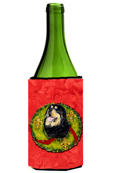Tibetan Mastiff Cristmas Wreath Wine bottle sleeve Hugger