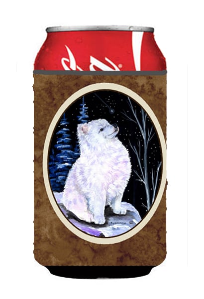 Starry Night American Eskimo Can Or bottle sleeve Hugger