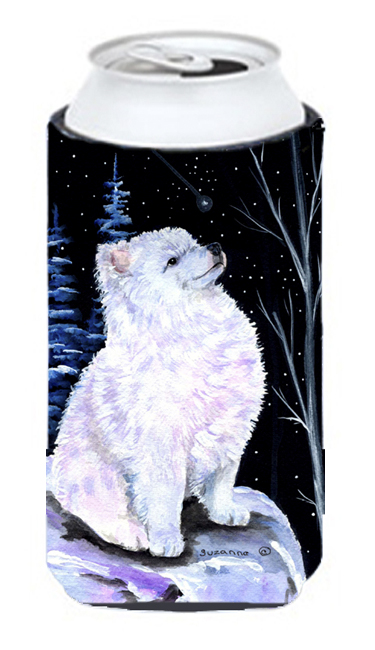Starry Night American Eskimo Tall Boy bottle sleeve Hugger