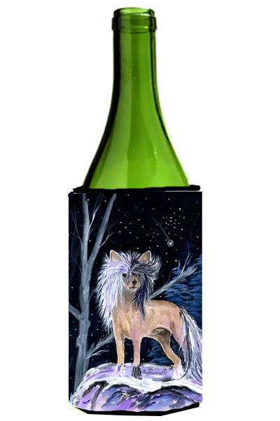 Starry Night Chinese Crested Wine bottle sleeve Hugger
