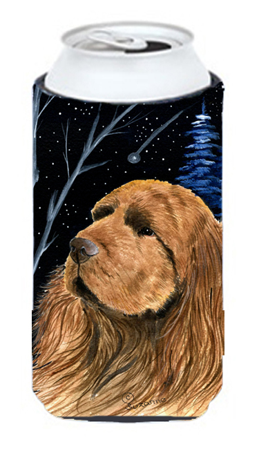 Starry Night Sussex Spaniel Tall Boy bottle sleeve Hugger