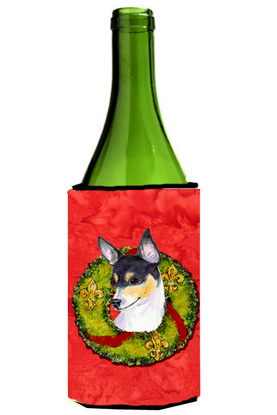 Fox Terrier Cristmas Wreath Wine bottle sleeve Hugger
