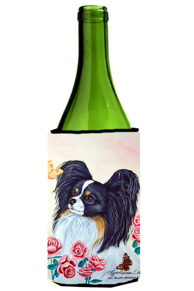 Picture of Carolines Treasures 7236LITERK Papillon Wine bottle sleeve Hugger