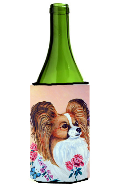 Picture of Carolines Treasures 7237LITERK Papillon Wine bottle sleeve Hugger