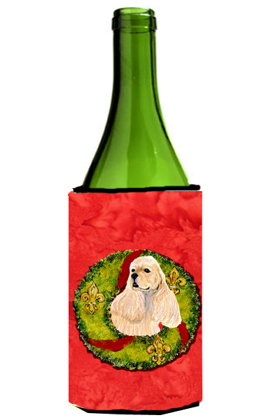 Cocker Spaniel Cristmas Wreath Wine bottle sleeve Hugger