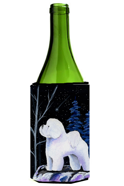 Starry Night Bichon Frise Wine bottle sleeve Hugger