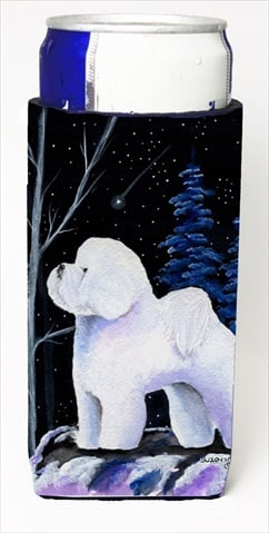 Starry Night Bichon Frise Michelob Ultra bottle sleeves For Slim Cans