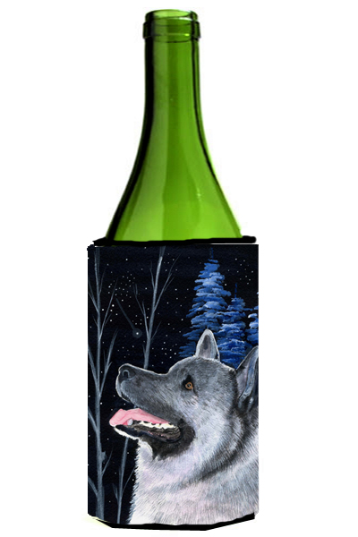 Starry Night Norwegian Elkhound Wine bottle sleeve Hugger