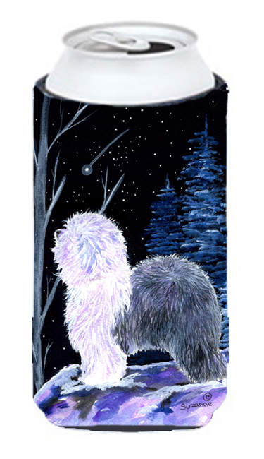 SS8401TBC Starry Night Old English Sheepdog Tall Boy bottle sleeve Hugger
