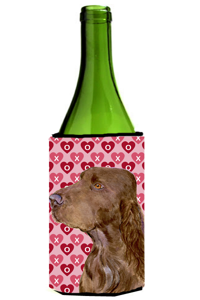 Field Spaniel Hearts Love And Valentines Day Wine bottle sleeve Hugger