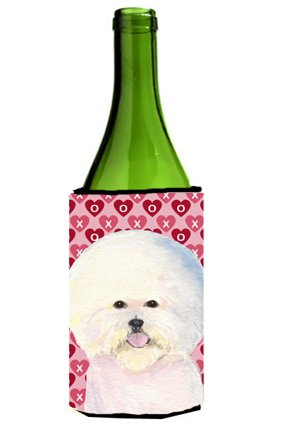 Bichon Frise Hearts Love And Valentines Day Wine bottle sleeve Hugger
