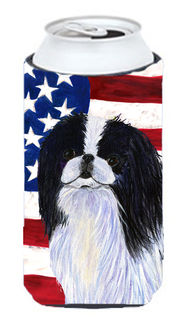 Usa American Flag With Japanese Chin Tall Boy bottle sleeve Hugger