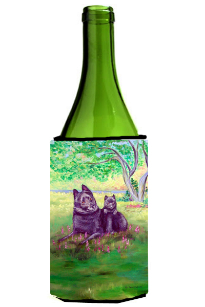 Picture of Carolines Treasures 7263LITERK Schipperke And Puppy Wine bottle sleeve Hugger