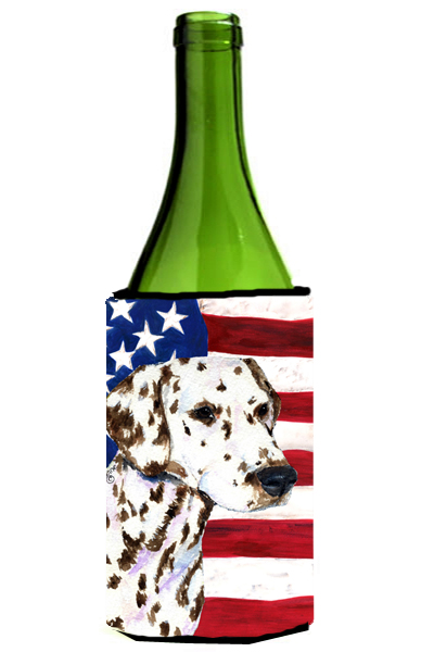 Usa American Flag With Dalmatian Wine bottle sleeve Hugger
