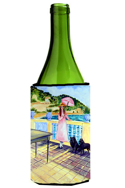 Picture of Carolines Treasures 7267LITERK Lady With Her Schipperke Wine bottle sleeve Hugger