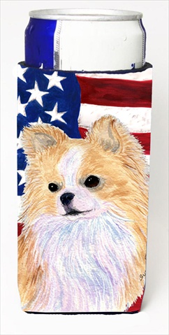 Usa American Flag With Chihuahua Michelob Ultra bottle sleeves For Slim Cans