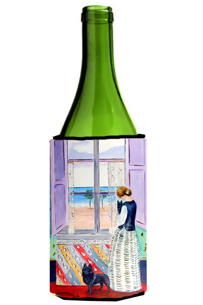 Picture of Carolines Treasures 7268LITERK Lady With Her Schipperke Wine bottle sleeve Hugger
