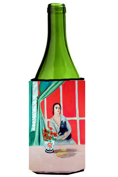 Picture of Carolines Treasures 7269LITERK Lady With Her Schipperke Wine bottle sleeve Hugger - 24 Oz.