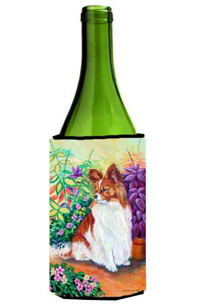 Picture of Carolines Treasures 7274LITERK Papillon Wine bottle sleeve Hugger - 24 Oz.