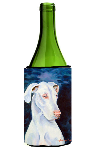 Picture of Carolines Treasures 7279LITERK White Great Dane Wine bottle sleeve Hugger - 24 Oz.