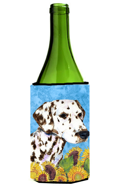 Dalmatian In Summer Flowers Wine bottle sleeve Hugger - 24 Oz.