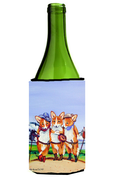 Picture of Carolines Treasures 7283LITERK Cowboy Corgi Wine bottle sleeve Hugger - 24 Oz.