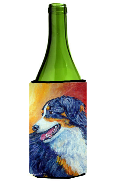 Picture of Carolines Treasures 7288LITERK Australian Shepherd Wine bottle sleeve Hugger - 24 Oz.