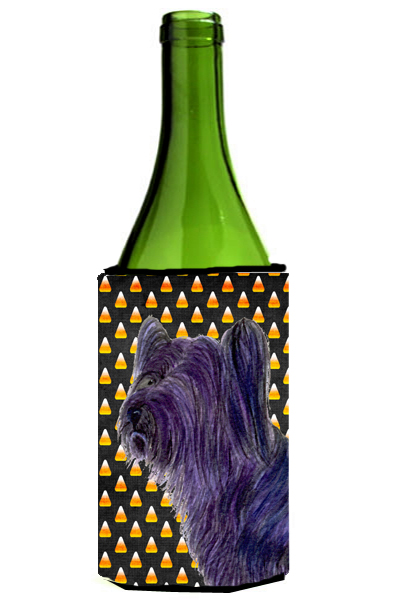 Skye Terrier Candy Corn Halloween Portrait Wine bottle sleeve Hugger - 24 Oz.