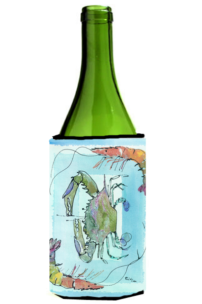 Picture of Carolines Treasures 8022LITERK Crab And Shrimp Wine bottle sleeve Hugger - 24 Oz.