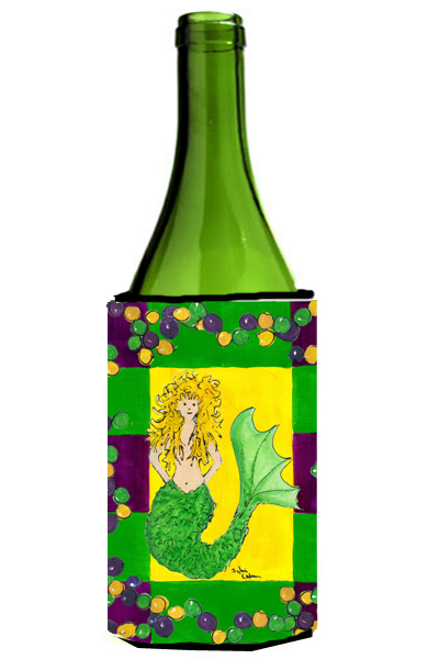 Picture of Carolines Treasures 8036LITERK Mardi Gras Mermaid Wine bottle sleeve Hugger - 24 Oz.