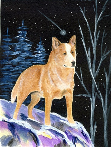 Starry Night Australian Cattle Dog Flag - Garden Size