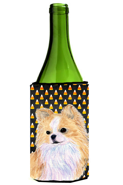 Chihuahua Candy Corn Halloween Portrait Wine bottle sleeve Hugger - 24 Oz.