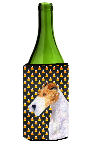 Fox Terrier Candy Corn Halloween Portrait Wine bottle sleeve Hugger - 24 Oz.