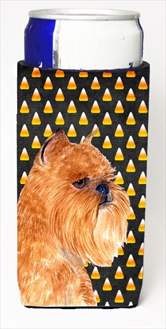 Brussels Griffon Candy Corn Halloween Portrait Michelob Ultra bottle sleeves For Slim Cans - 12 Oz.