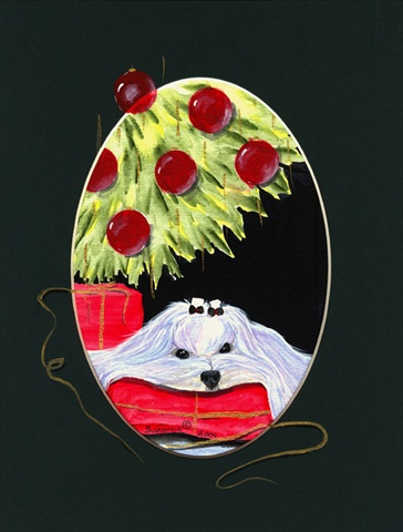 Christmas Tree With Maltese Flag - Garden Size