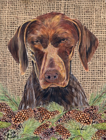 German Shorthaired Pointer Flag Canvas - House Size