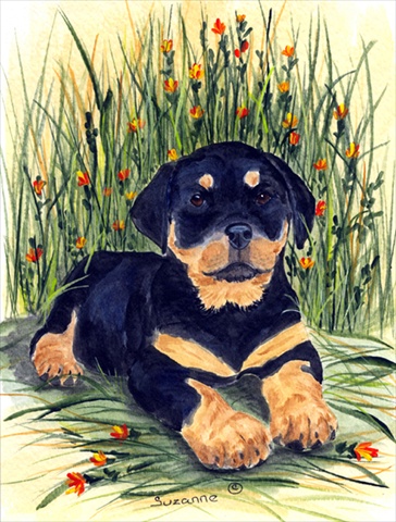 Rottweiler Flag Canvas - House Size